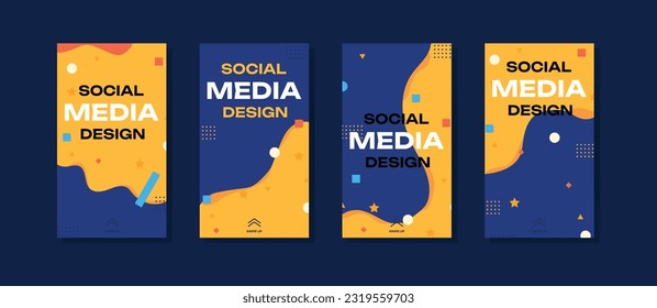 Social media stories and post creative Vector set. Background template with copy space for text and images design by abstract colored shapes, line arts , Tropical leaves warm color of the earth tone