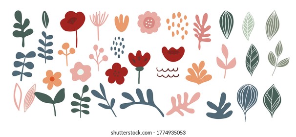 Social Media Stories And Post Template Vector Set. Abstract Shapes Cover Background With Floral And Copy Space For Text And Images. Vector Illustration.