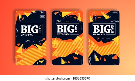 Social media stories or standing banner for big sale