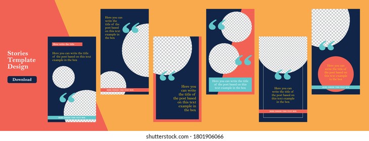 Social media stories template collection. Trendy editable Instagram Post and Stories template. Instagram frame, design for social media, backgrounds for instagram in vector illustration.