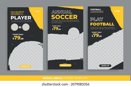 social media stories template for football competition