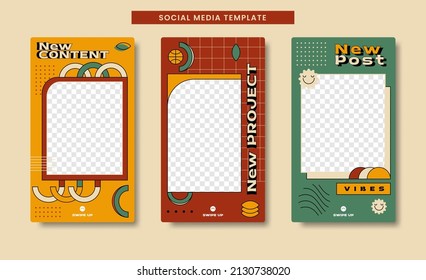 Social media stories template with memphis style are suitable for you guys to share content