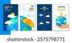 Social Media Stories Template for World Meteorological Day in Flat Hand-Drawn Style