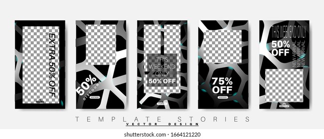 Social media stories templates. Layout pack. Vector illustration