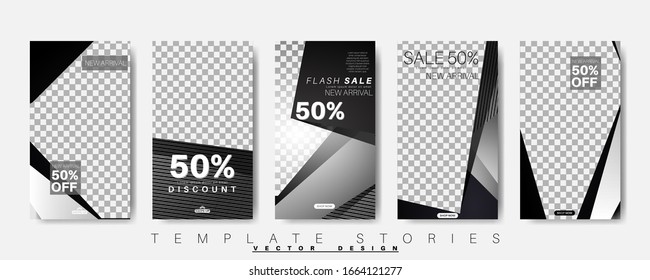 Social media stories templates. Layout pack. Vector illustration
