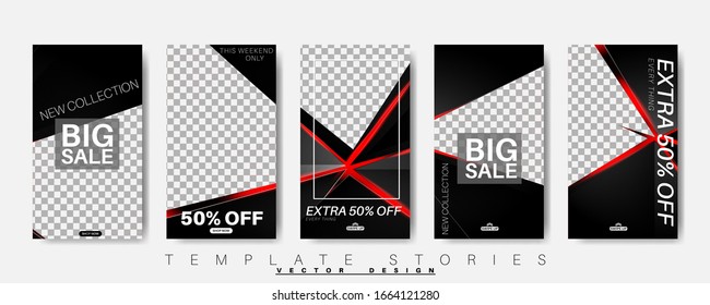 Social media stories templates. Layout pack. Vector illustration