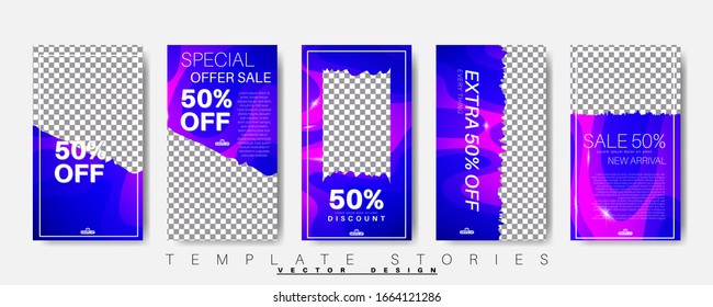 Social media stories templates. Layout pack. Vector illustration