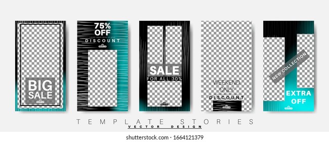 Social media stories templates. Layout pack. Vector illustration