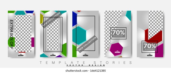 Social media stories templates. Layout pack. Vector illustration