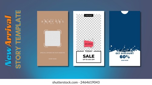 Social Media  Stories Vector Collection. Online Shop Fashion Invitation Phone. Minimal Sale, New Arrivals Story Layout. Social Media Kit Template. Social Media Stories Collection