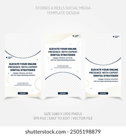 social media stories and website promotion business banner. set template design eps file