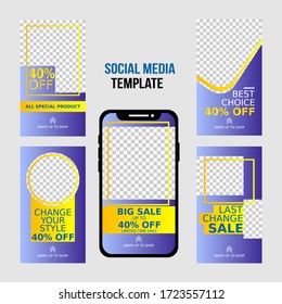 Social Media  story design template vector illustration