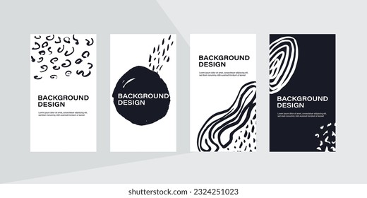 Social media story design templates.Social Media Post Template.Vector background for publishing stories on social networks.Easy design stories, banners, publications.Stylish black and white design