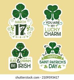 Social Media Story or label Set or  for Happy Saint Patricks Day Concept