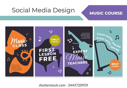 Social media story for music course advertising