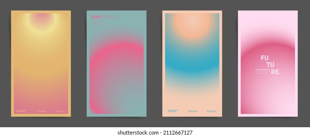 Social media story post template and modern circular gradient  Gradient stories template design set for poster  social media post   promo banners  Futuristic space gradient post frame  Vector 