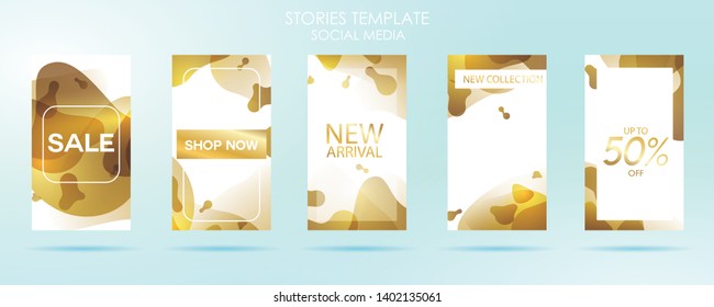 social media story sale banner with wave liquid and gradient splashes , can use for background, photo, summer sale , website, mobile app, poster, flyer, coupon, gift card - Vector