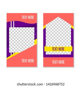 
Social media story template design. Photo frame set. set of Social media stories sale banner background