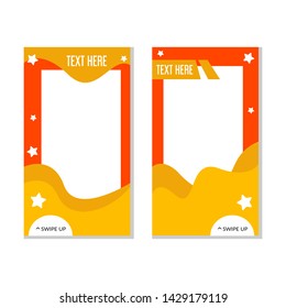 Social media story template design. Photo frame set. set of social media stories sale banner background