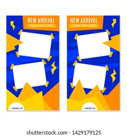 Social media story template design. Photo frame set. set of social media stories sale banner background