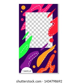 Social media story template design. Photo frame set. set of Social media sale banner background