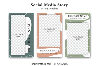 Social Media Story template design for fashion abstract background feminine pastel color paint