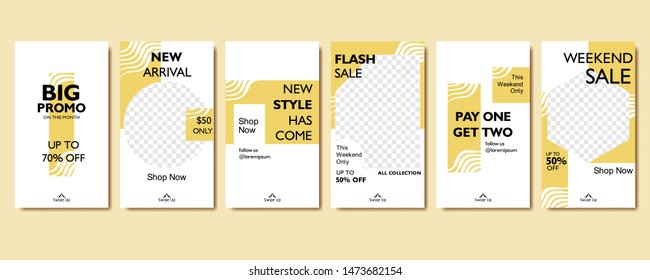 Social media story template for discount and special offer. Modern abstract promotion web banner poster for mobile apps. Geometric pattern background frame layout for photo product and online shop. Ed