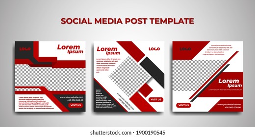 Social media story template. template post for ads. Modern red and black annual report brochure template.