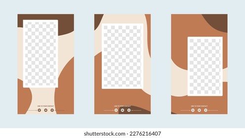 Social media story template in retro design style. Stories template with empty space.