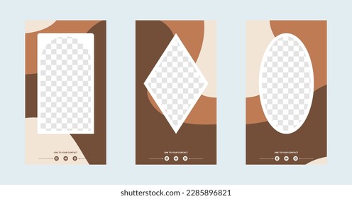 Social media story template in retro design style. Stories template with empty space.