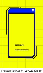 Social media story template in retro design style. Stories template with empty space.