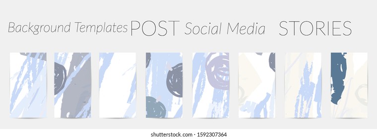 Social media story templates. Bright colored with hand drawn scribbles Easter holiday textures. Seasonal sale banner. Birthday party or anniversary invitation. Spring holiday art background set.