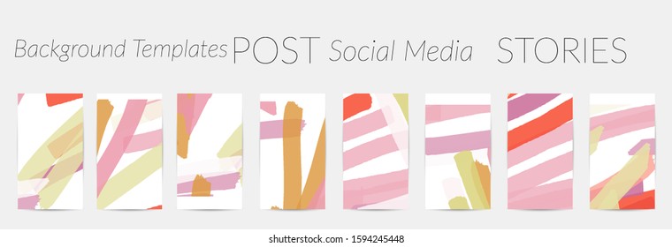 Social media story templates. Bright colored with hand drawn scribbles Easter holiday textures. Seasonal sale banner. Birthday party or anniversary invitation. Spring holiday art background set.