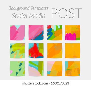 Social media story templates. Bright colored with hand drawn scribbles Easter holiday textures. Seasonal sale banner. Birthday party or anniversary invitation. Spring holiday art background set.