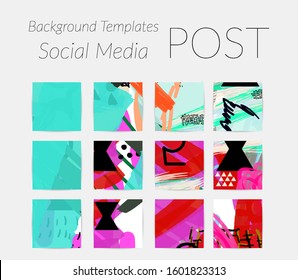 Social media story templates. Bright colored with hand drawn scribbles Easter holiday textures. Seasonal sale banner. Birthday party or anniversary invitation. Spring holiday art background set.