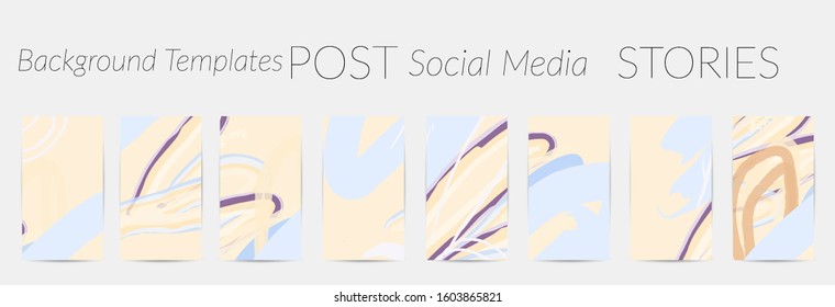 Social media story templates. Bright colored with hand drawn scribbles Easter holiday textures. Seasonal sale banner. Birthday party or anniversary invitation. Spring holiday art background set.