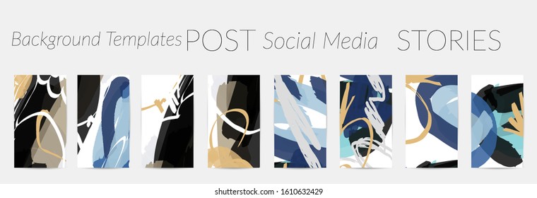Social media story templates. Bright colored with hand drawn scribbles Easter holiday textures. Seasonal sale banner. Birthday party or anniversary invitation. Spring holiday art background set.