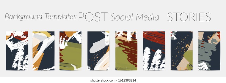 Social media story templates. Bright colored with hand drawn scribbles Easter holiday textures. Seasonal sale banner. Birthday party or anniversary invitation. Spring holiday art background set.