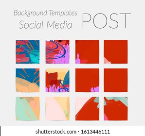 Social media story templates. Bright colored with hand drawn scribbles Easter holiday textures. Seasonal sale banner. Birthday party or anniversary invitation. Spring holiday art background set.