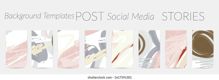 Social media story templates. Bright colored with hand drawn scribbles Easter holiday textures. Seasonal sale banner. Birthday party or anniversary invitation. Spring holiday art background set.