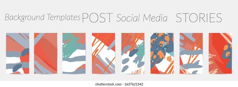 Social media story templates. Bright colored with hand drawn scribbles Easter holiday textures. Seasonal sale banner. Birthday party or anniversary invitation. Spring holiday art background set.
