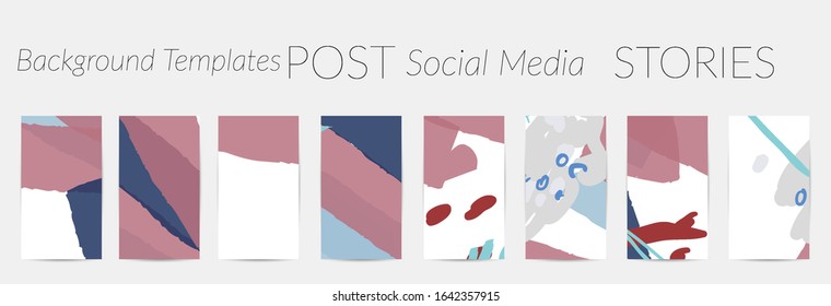 Social media story templates. Bright colored with hand drawn scribbles Easter holiday textures. Seasonal sale banner. Birthday party or anniversary invitation. Spring holiday art background set.