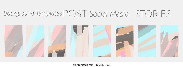 Social media story templates. Bright colored with hand drawn scribbles Easter holiday textures. Seasonal sale banner. Birthday party or anniversary invitation. Spring holiday art background set.