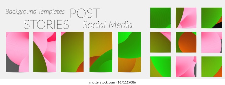 Social media story templates. Bright colored with hand drawn scribbles Easter holiday textures. Seasonal sale banner. Birthday party or anniversary invitation. Spring holiday art background set.