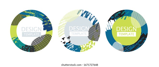Social media story templates. Bright colored with hand drawn scribbles Easter holiday textures. Seasonal sale banner. Birthday party or anniversary invitation. Abstract  background set. Trendy design.