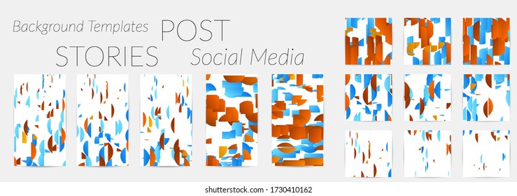 Social media story templates. Bright colored with hand drawn scribbles Easter holiday textures. Seasonal sale banner. Birthday party or anniversary invitation. Spring holiday art background set.