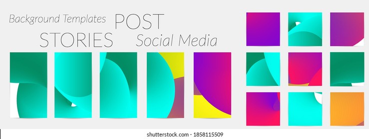 Social media story templates. Bright colored with hand drawn scribbles Easter holiday textures. Seasonal sale banner. Birthday party or anniversary invitation. Spring holiday art background set.