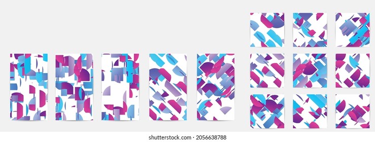 Social media story templates. Bright colored with hand drawn scribbles Easter holiday textures. Seasonal sale banner. Birthday party or anniversary invitation. Spring holiday art background set.
