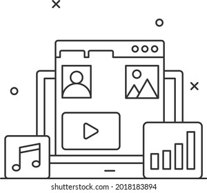 Estrategia de medios sociales Concepto Vector Icono Diseño, Símbolo de estrategia empresarial, Signo de plan de marketing, administración y gestión operativa Ilustración de stock