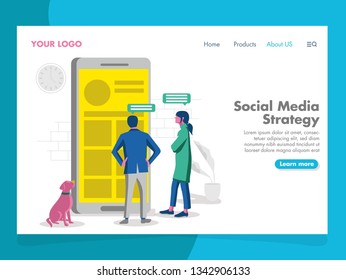 Social Media Strategy Illustration for landing page